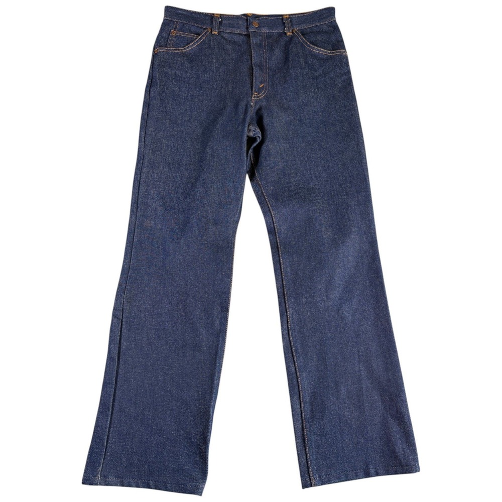 Sears Perma Prest Jeans Mens 32x29 Dark Blue Workwear Straight Husky Rare 70s